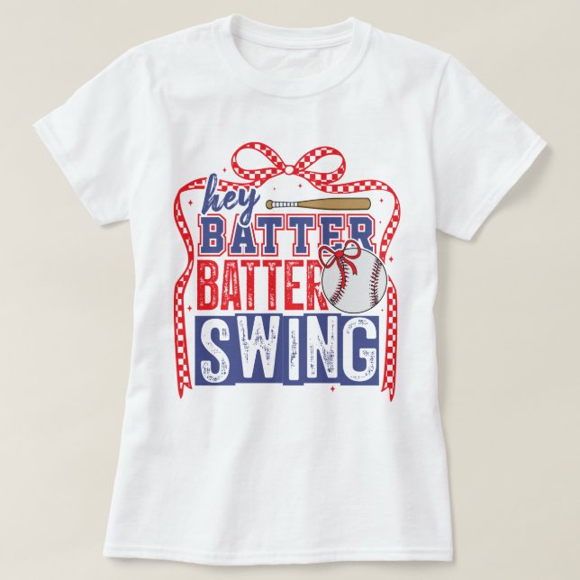 Ei Rebatida Rebatida Balanço Camiseta de Beisebol  (Frente do Design)