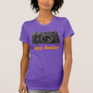 Ei, Sorria! Camiseta Feminina de Câmera