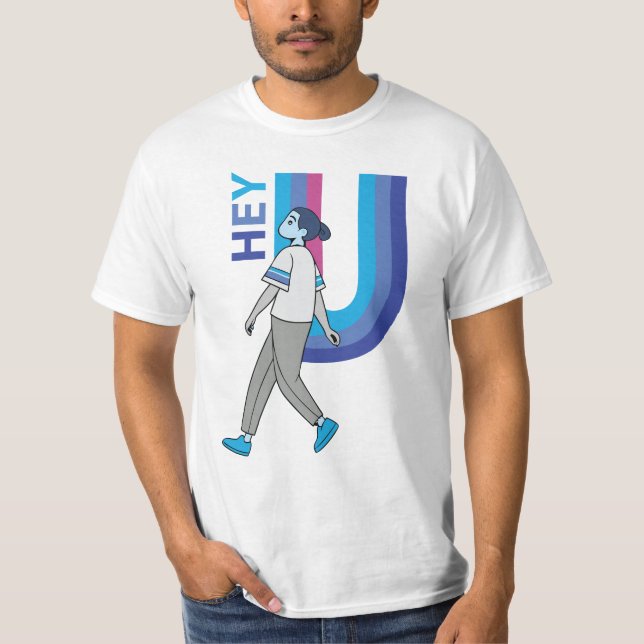Ei U" Declaração Minimalista T-Shirt (Frente)