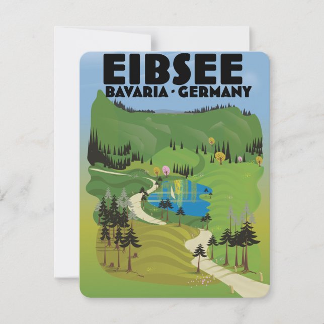 Eibsee Alemanha poster de viagens. (Frente)