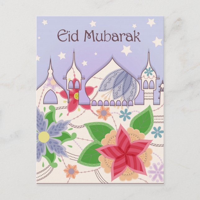 Eid Mubarak - cartão postal vintage (Frente)