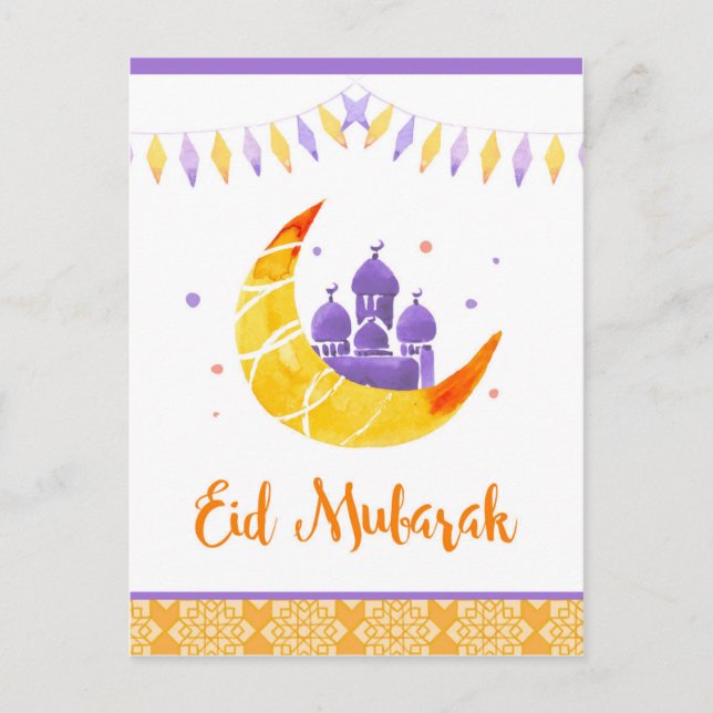 Eid Mubarak, cartão Ramadan (Frente)
