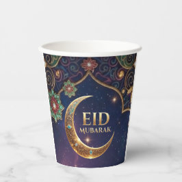 Eid Mubarak celebração islâmica Dourado e azul-mar