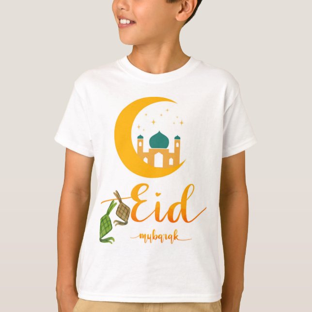 Eid Mubarak Kids T-Shirt Design (Frente)