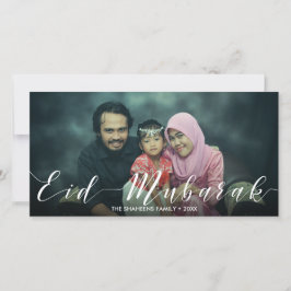 Eid Mubarak, tipografia moderna - Cartão com fotos