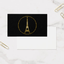 Eiffel Tower gold glitter brilha Cartão de visita