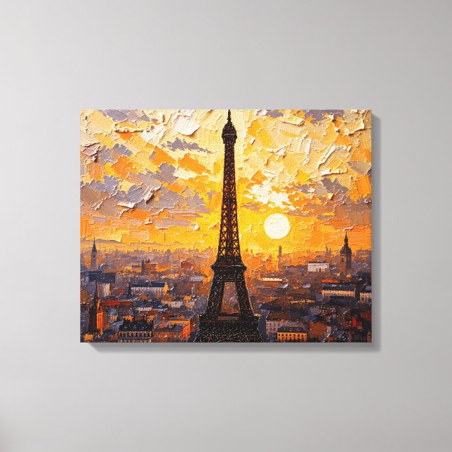 Eiffel Tower Paris Canvas Wall Art (Frente)