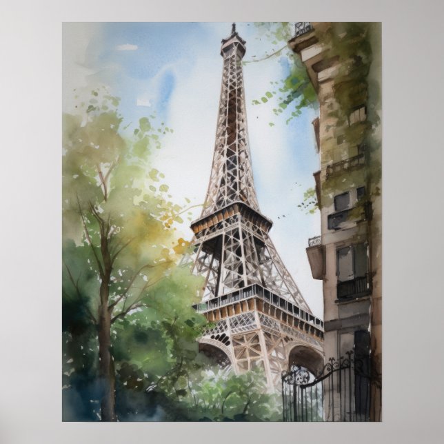 Eiffel Tower Paris França Art Impressão Poster (Frente)