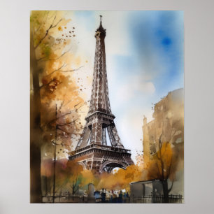 Eiffel Tower Paris França Art Impressão Poster