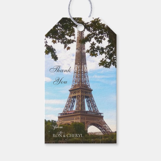 Eiffel Tower Paris França Dão Etiquetas (Frente)