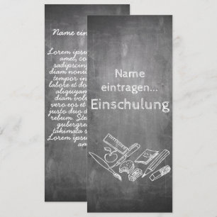 Einladungskarte zur Einschulung im Tafelstil 002