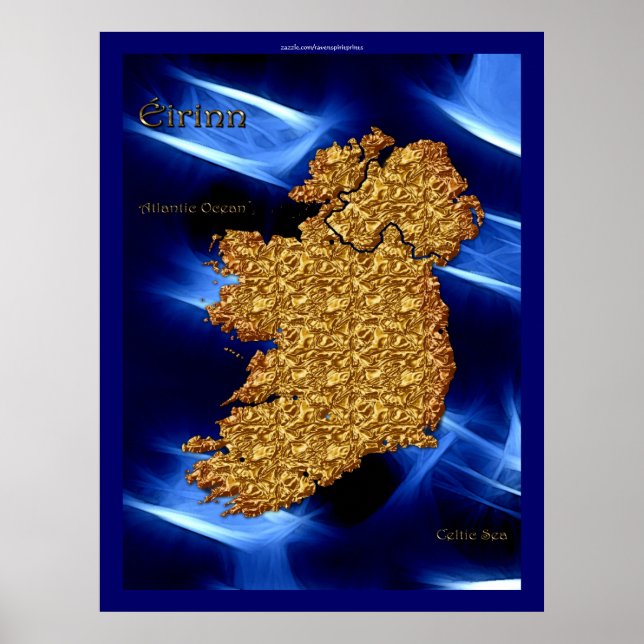 Eirinn Map of Ireland Art Poster (Frente)