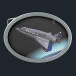 El Al Maslool Space Shuttle<br><div class="desc">Para futuros astronautas judeus. Uma renderização digital de uma nave espacial El Al (icônica transportadora aérea nacional de Israel) entrando em órbita. A Terra é vista abaixo; uma estação espacial flutua à distância. Maslool é a palavra hebraica para "órbita"</div>
