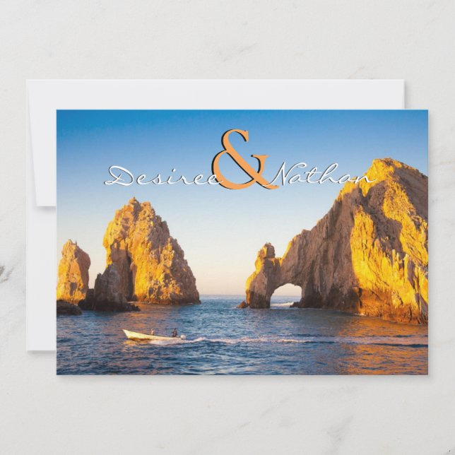 EL Arco - convite do casamento de Cabo San Lucas (Frente)