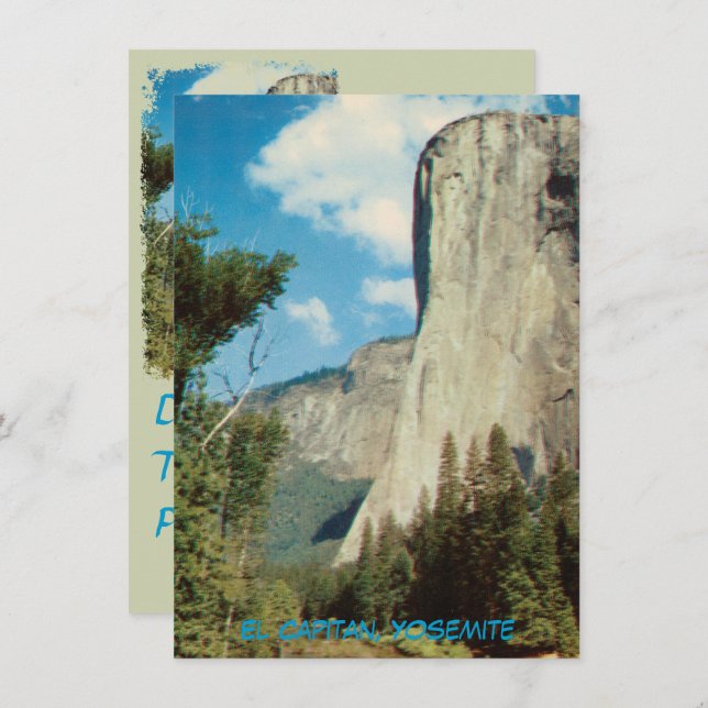 El Capitan, Yosemite Vintage Convite (Frente/Verso)