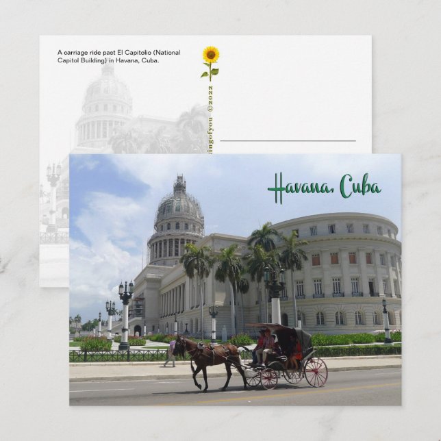 El Capitolio, Havana, Cuba - cartão postal (Frente/Verso)