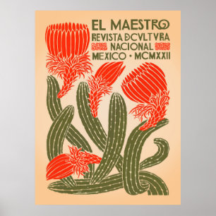 El Maestro Cactus Impressão Arte Botânica Mexica