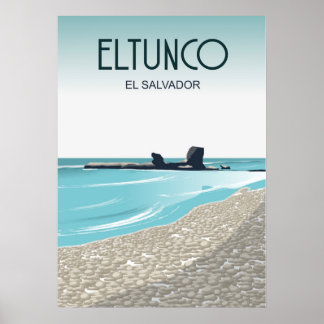 El Salvador El Tunco | Poster de Viagens vintage