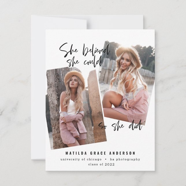 Ela acreditava que podia, assim que se formou  (Frente)