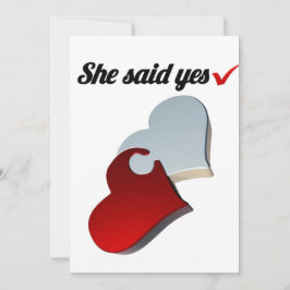 Ela Disse Sim Convite de Noivado – Coração Desenho