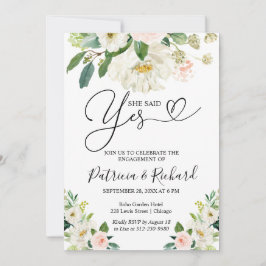 Ela Disse Sim Convite Festa de noivado Floral