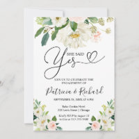 Ela Disse Sim Convite Festa de noivado Floral