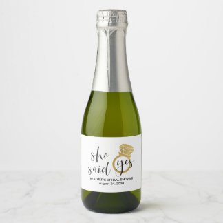 Ela Disse Sim Mini Rótulo De Garrafa De Vinho Espu
