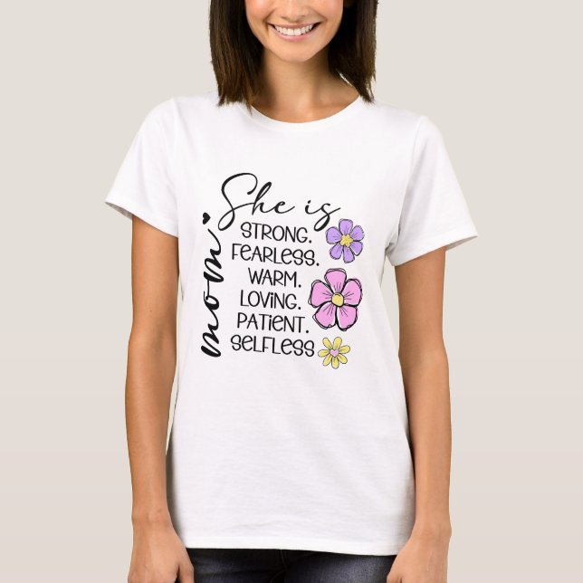 Ela É A Mãe Camisa | Mãe Floral Mínima Tee (Frente)