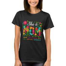 Ela é a mãe, camiseta Floral da maternidade