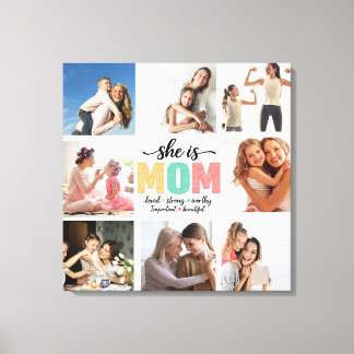 Ela é a Mãe Colagem de Fotos Impressão em Tela Est