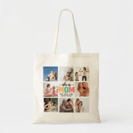 Ela é Bolsa de Tote de Colagem de Fotos da Mamãe