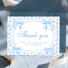 Ela é Casando Cartões de agradecimentos Arco azul