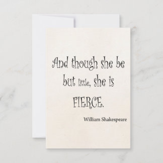 Ela é pequena, ela é uma citação de Shakespeare fe