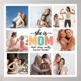 Ela é Poster de Colagem de Fotos da Mamãe