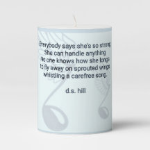 "Ela é tão forte" poema na vela