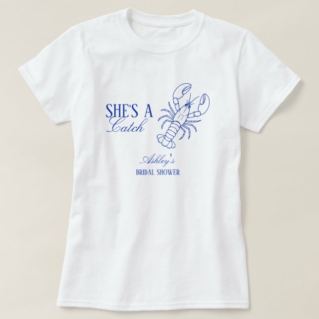 Ela É Uma Camisa de Chá de Noiva Costeira de Lagos (Frente do Design)