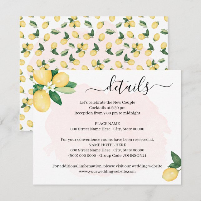 Ela Encontrou Seu Cartão De Inserção De Limões De  (Frente/Verso)