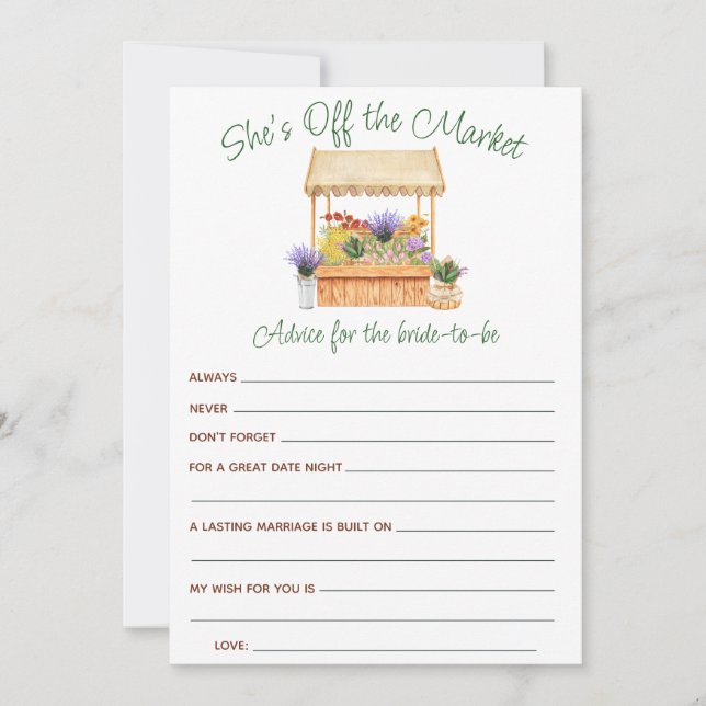 Ela está fora dos cartões de Chá de panela (Frente)