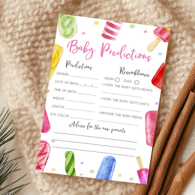 Ela Está Pronta para Nascer Jogo de Desejos e Cons (Popsicle Baby Shower Baby Predictions Game)