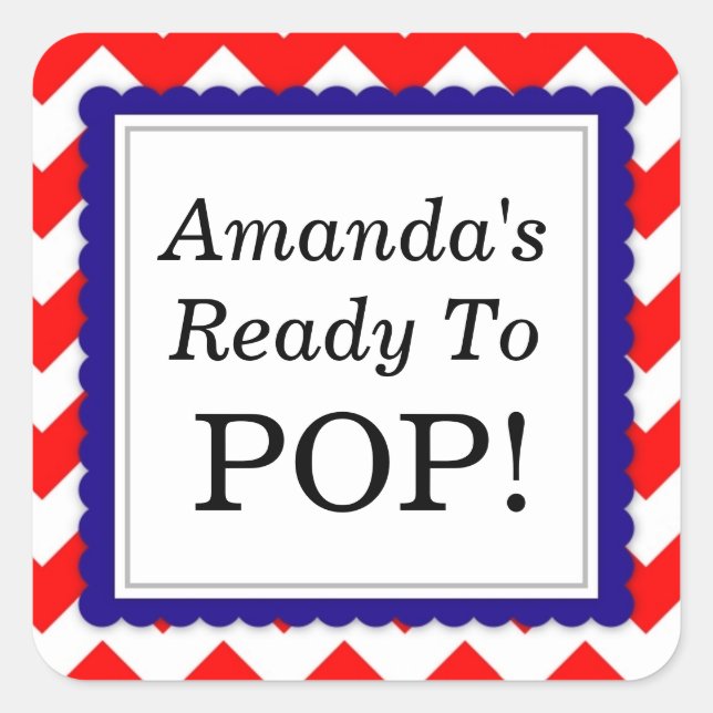 Ela está pronta para o adesivo Pop Square - Design (Frente)