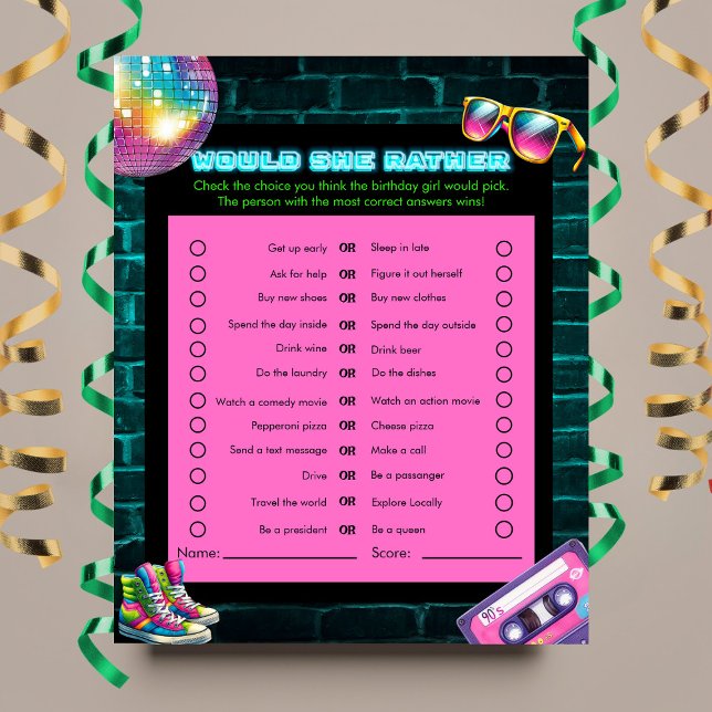 Ela faria preferencialmentes? Jogo de aniversário  (Criador carregado)