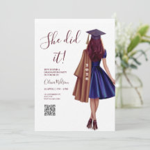 ela fez convites de formatura, festa de formatura