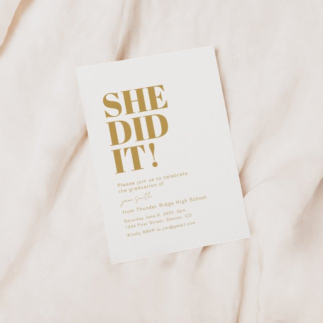 Ela Fez Isso! Modelo de Convite de festa de format (Criador carregado)