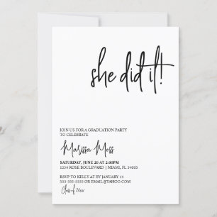 Ela Fez Um Convite Moderno À Festa de formatura