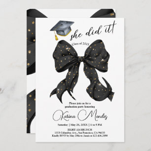 Ela fez um convite para formatura