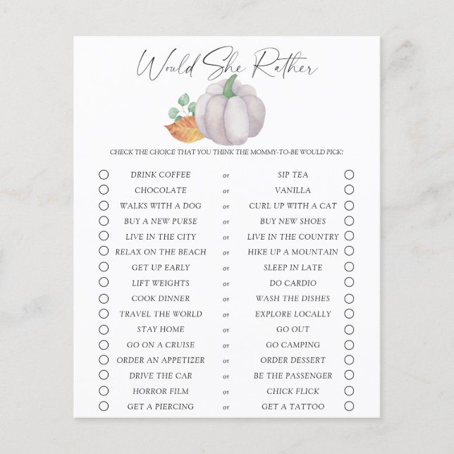 Ela gostaria de jogar Preferencialmente - Abóbora  (Frente)