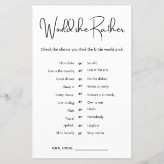 Ela iria Preferencialmente Jogo de Chá de panela?