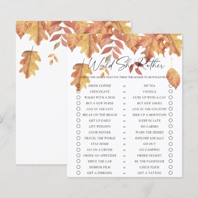 Ela poderia Preferencialmente a caça - folhas caíd (Frente/Verso)