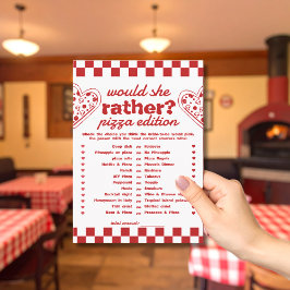 Ela Preferencialmente o cartão de jogo da Pizza Ba