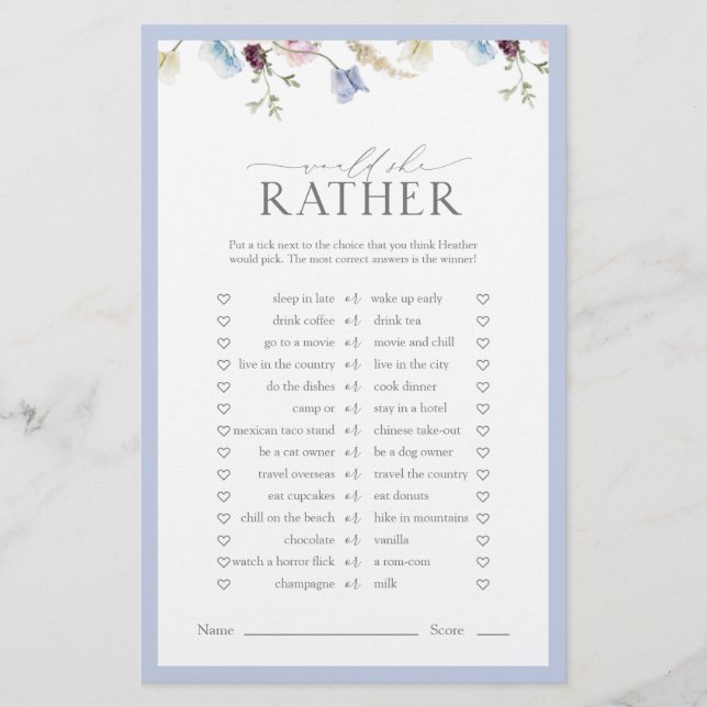 Ela Preferencialmente O Jogo De Chá De Flor Azul (Frente)